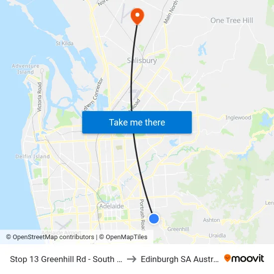 Stop 13 Greenhill Rd - South side to Edinburgh SA Australia map