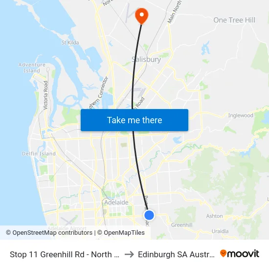 Stop 11 Greenhill Rd - North side to Edinburgh SA Australia map