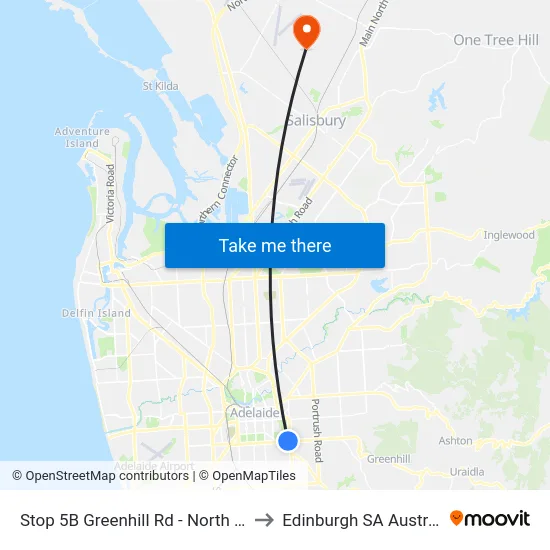 Stop 5B Greenhill Rd - North side to Edinburgh SA Australia map