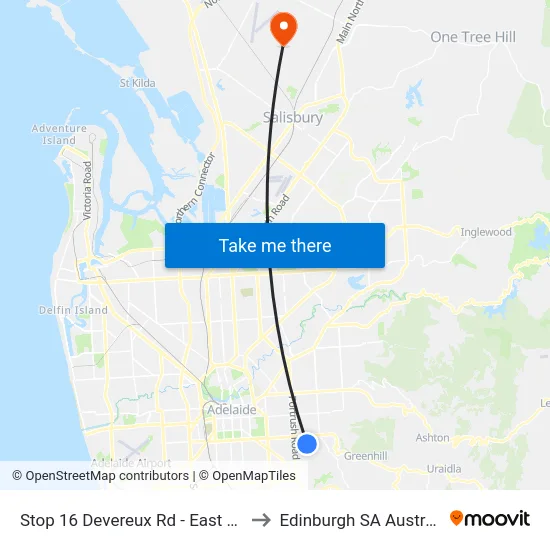 Stop 16 Devereux Rd - East side to Edinburgh SA Australia map