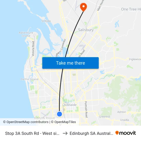 Stop 3A South Rd - West side to Edinburgh SA Australia map