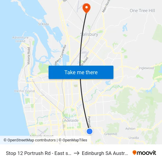Stop 12 Portrush Rd - East side to Edinburgh SA Australia map
