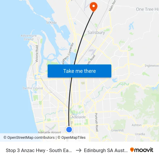 Stop 3 Anzac Hwy - South East side to Edinburgh SA Australia map