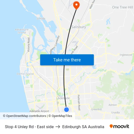 Stop 4 Unley Rd - East side to Edinburgh SA Australia map