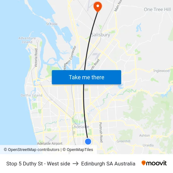 Stop 5 Duthy St - West side to Edinburgh SA Australia map