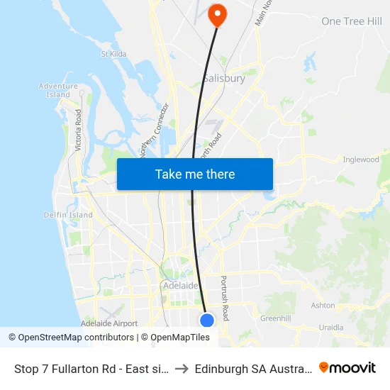 Stop 7 Fullarton Rd - East side to Edinburgh SA Australia map