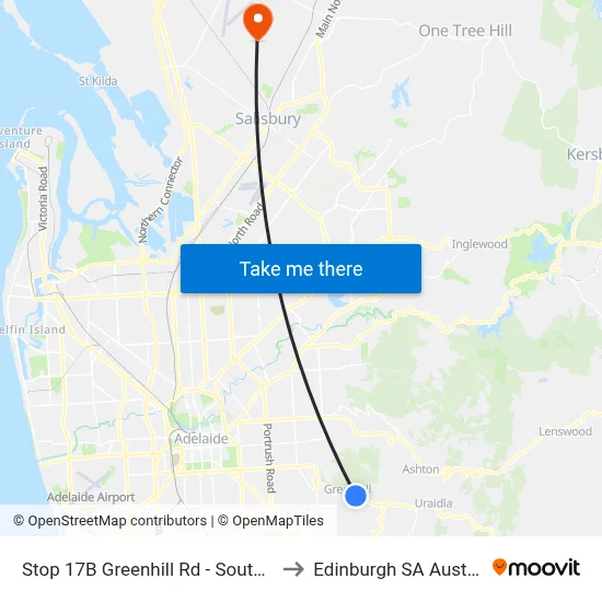 Stop 17B Greenhill Rd - South side to Edinburgh SA Australia map