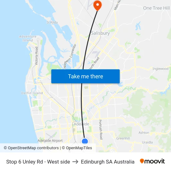 Stop 6 Unley Rd - West side to Edinburgh SA Australia map