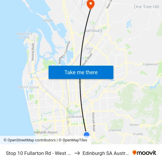 Stop 10 Fullarton Rd - West side to Edinburgh SA Australia map