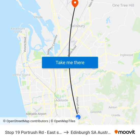 Stop 19 Portrush Rd - East side to Edinburgh SA Australia map
