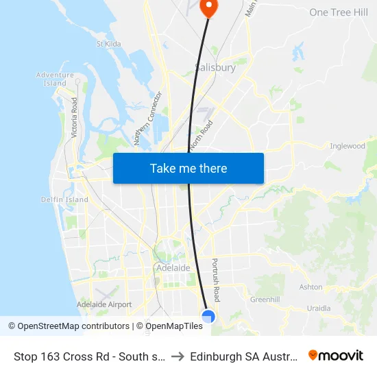 Stop 163 Cross Rd - South side to Edinburgh SA Australia map