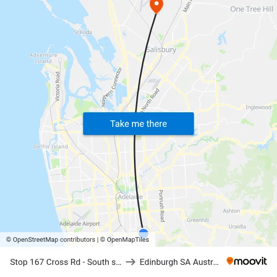 Stop 167 Cross Rd - South side to Edinburgh SA Australia map
