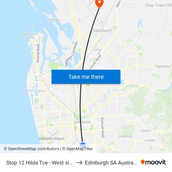 Stop 12 Hilda Tce - West side to Edinburgh SA Australia map