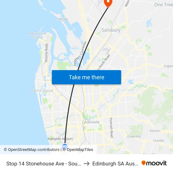 Stop 14 Stonehouse Ave - South side to Edinburgh SA Australia map