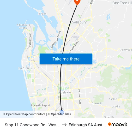 Stop 11 Goodwood Rd - West side to Edinburgh SA Australia map
