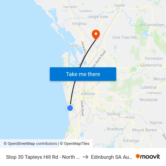 Stop 30 Tapleys Hill Rd - North East side to Edinburgh SA Australia map