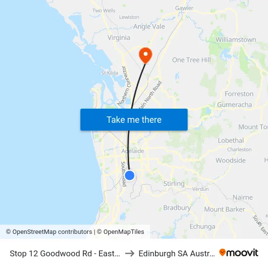 Stop 12 Goodwood Rd - East side to Edinburgh SA Australia map