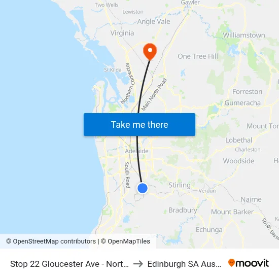 Stop 22 Gloucester Ave - North side to Edinburgh SA Australia map