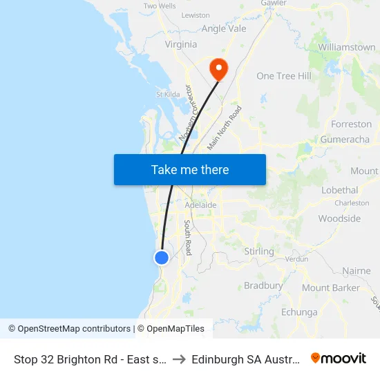 Stop 32 Brighton Rd - East side to Edinburgh SA Australia map