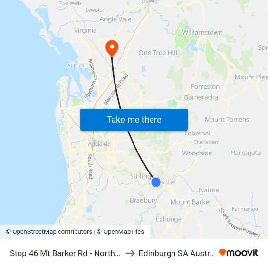 Stop 46 Mt Barker Rd - North side to Edinburgh SA Australia map