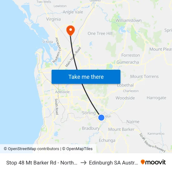 Stop 48 Mt Barker Rd - North side to Edinburgh SA Australia map