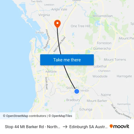 Stop 44 Mt Barker Rd - North side to Edinburgh SA Australia map