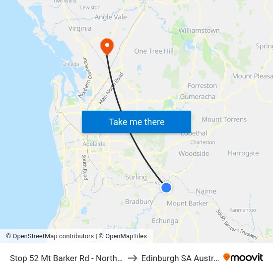 Stop 52 Mt Barker Rd - North side to Edinburgh SA Australia map