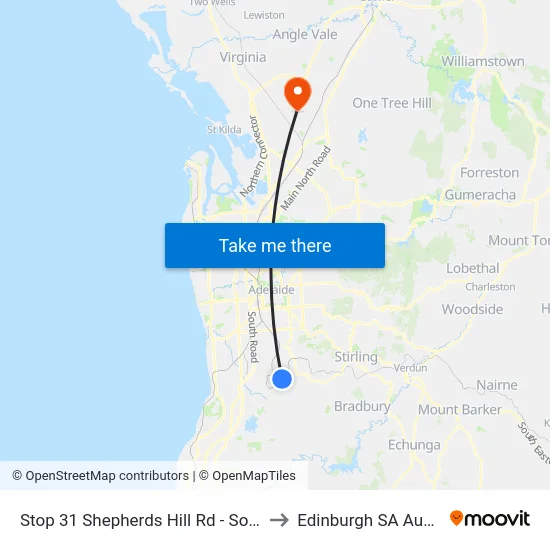 Stop 31 Shepherds Hill Rd - South side to Edinburgh SA Australia map
