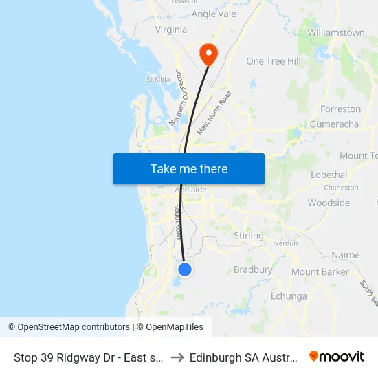 Stop 39 Ridgway Dr - East side to Edinburgh SA Australia map