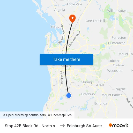 Stop 42B Black Rd - North side to Edinburgh SA Australia map