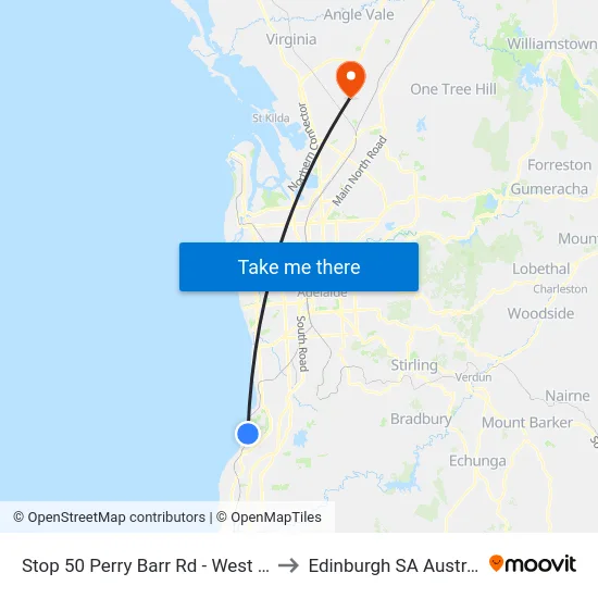 Stop 50 Perry Barr Rd - West side to Edinburgh SA Australia map