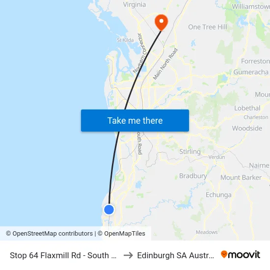Stop 64 Flaxmill Rd - South side to Edinburgh SA Australia map