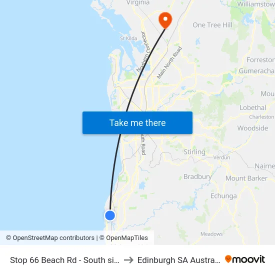 Stop 66 Beach Rd - South side to Edinburgh SA Australia map