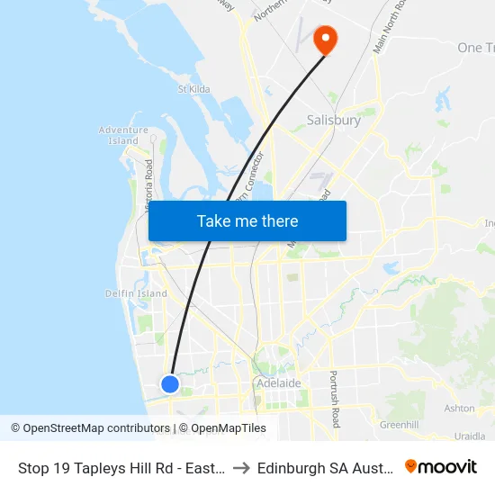 Stop 19 Tapleys Hill Rd - East side to Edinburgh SA Australia map