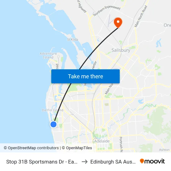 Stop 31B Sportsmans Dr - East side to Edinburgh SA Australia map