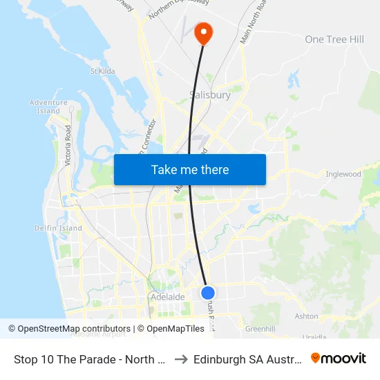 Stop 10 The Parade - North side to Edinburgh SA Australia map