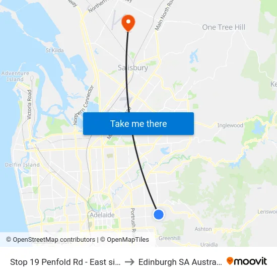 Stop 19 Penfold Rd - East side to Edinburgh SA Australia map