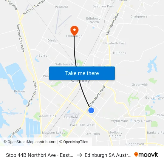 Stop 44B Northbri Ave - East side to Edinburgh SA Australia map