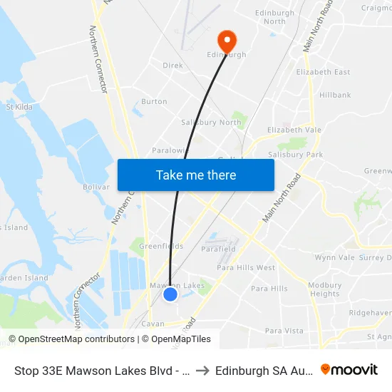 Stop 33E Mawson Lakes Blvd - East side to Edinburgh SA Australia map