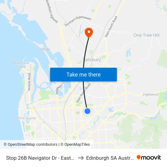 Stop 26B Navigator Dr - East side to Edinburgh SA Australia map