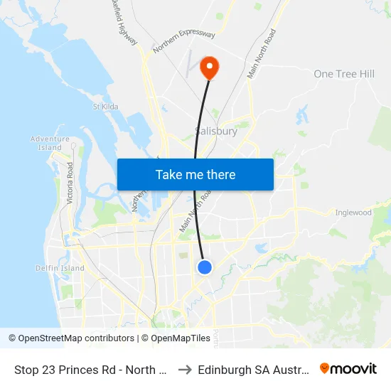 Stop 23 Princes Rd - North side to Edinburgh SA Australia map