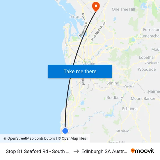 Stop 81 Seaford Rd - South side to Edinburgh SA Australia map