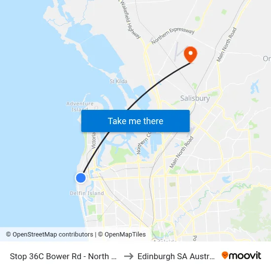 Stop 36C Bower Rd - North side to Edinburgh SA Australia map