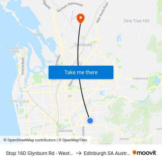 Stop 16D Glynburn Rd - West side to Edinburgh SA Australia map