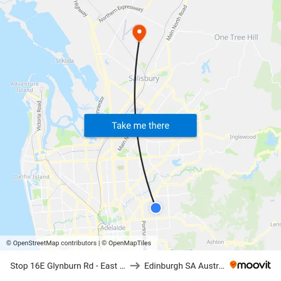 Stop 16E Glynburn Rd - East side to Edinburgh SA Australia map