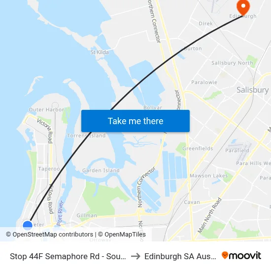 Stop 44F Semaphore Rd - South side to Edinburgh SA Australia map
