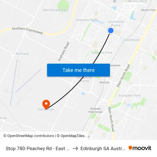 Stop 78D Peachey Rd - East side to Edinburgh SA Australia map