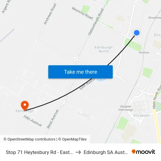Stop 71 Heytesbury Rd - East side to Edinburgh SA Australia map