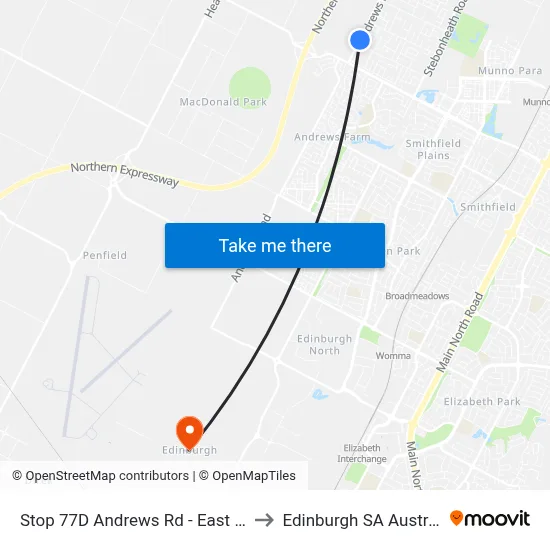Stop 77D Andrews Rd - East side to Edinburgh SA Australia map
