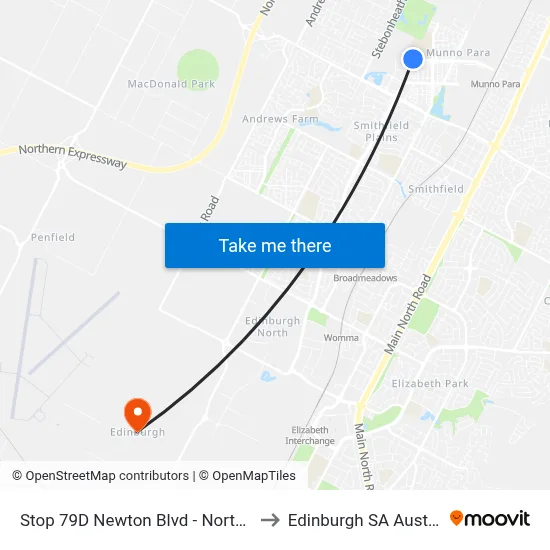 Stop 79D Newton Blvd - North side to Edinburgh SA Australia map
